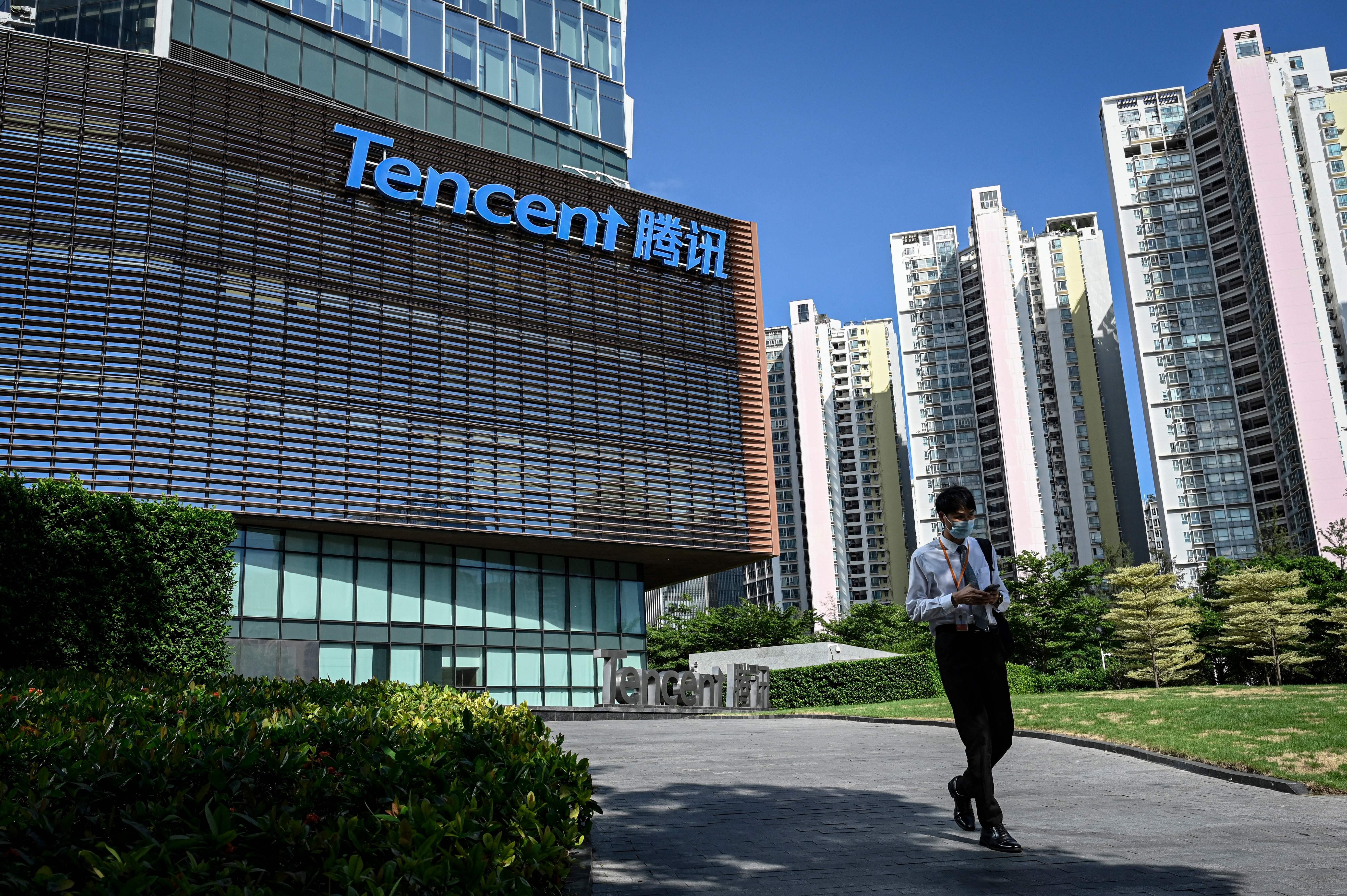 Chinese video game giant Tencent is feeling the heat. (Photo by Jade GAO / AFP) (Photo by JADE GAO/AFP via Getty Images)
