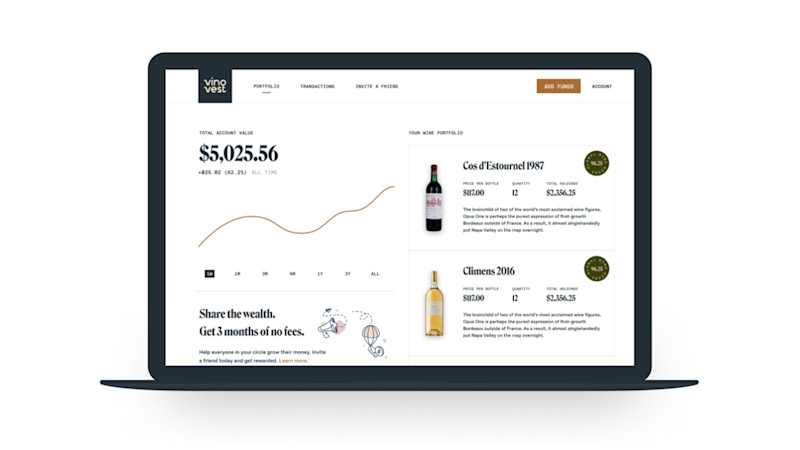 A sample Vinovest portfolio. Image credit: Vinovest