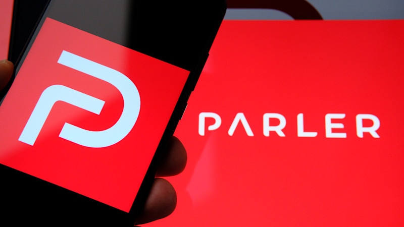 Parler app logo seen on the screen of smartphone