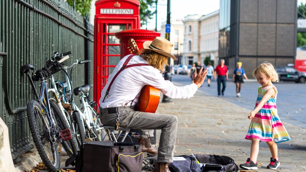 Musician performing in London. Image courtesy of Tim M via Shutterstock. 


