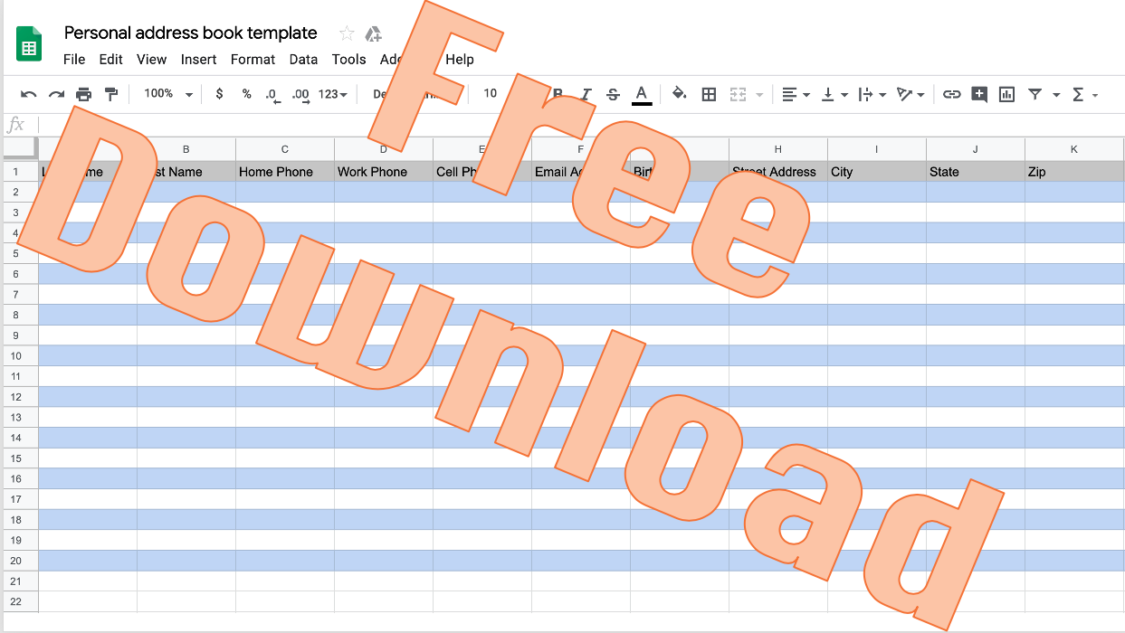 free directory template excel