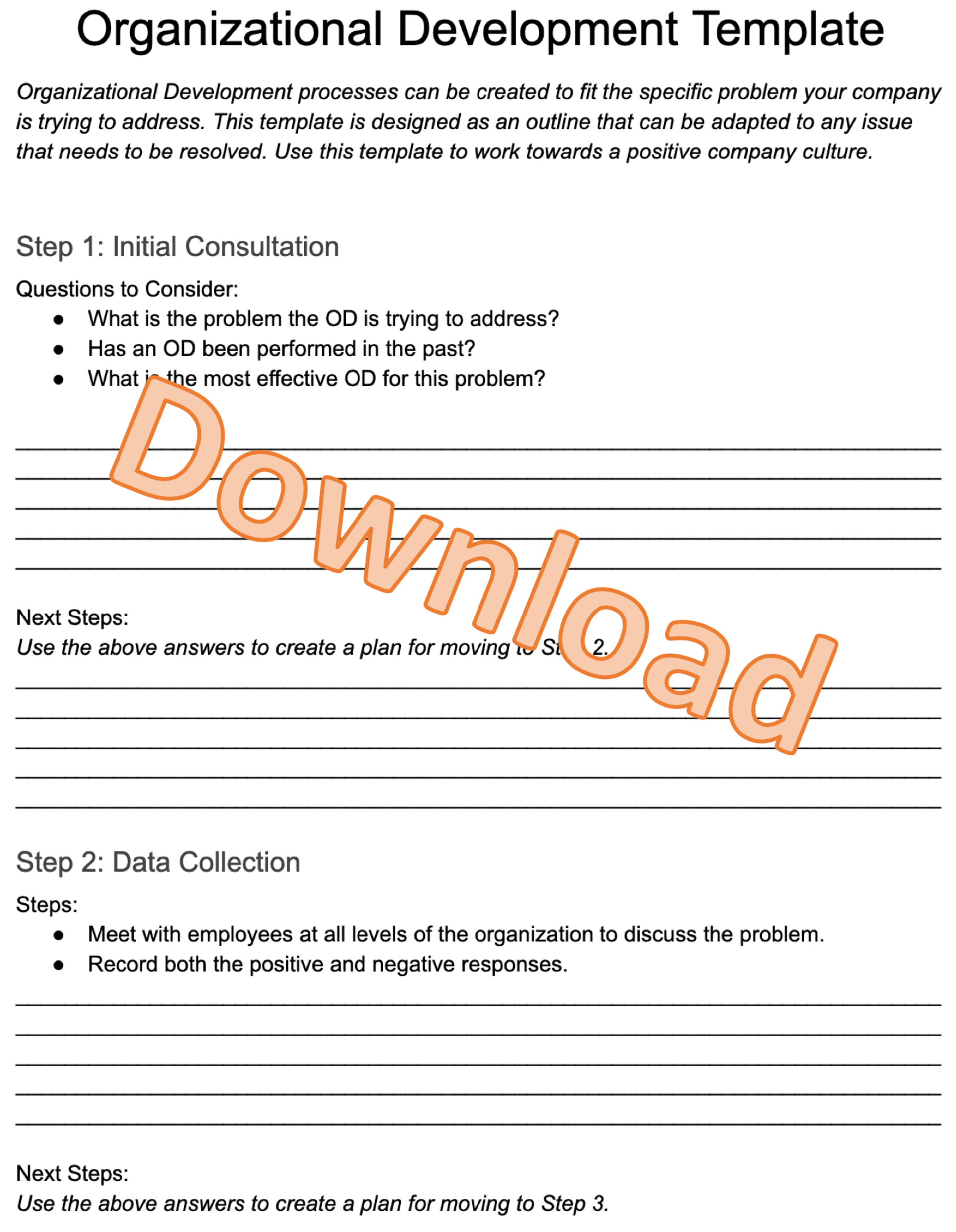Organizational Development Process + Guide to Help [ Template ...