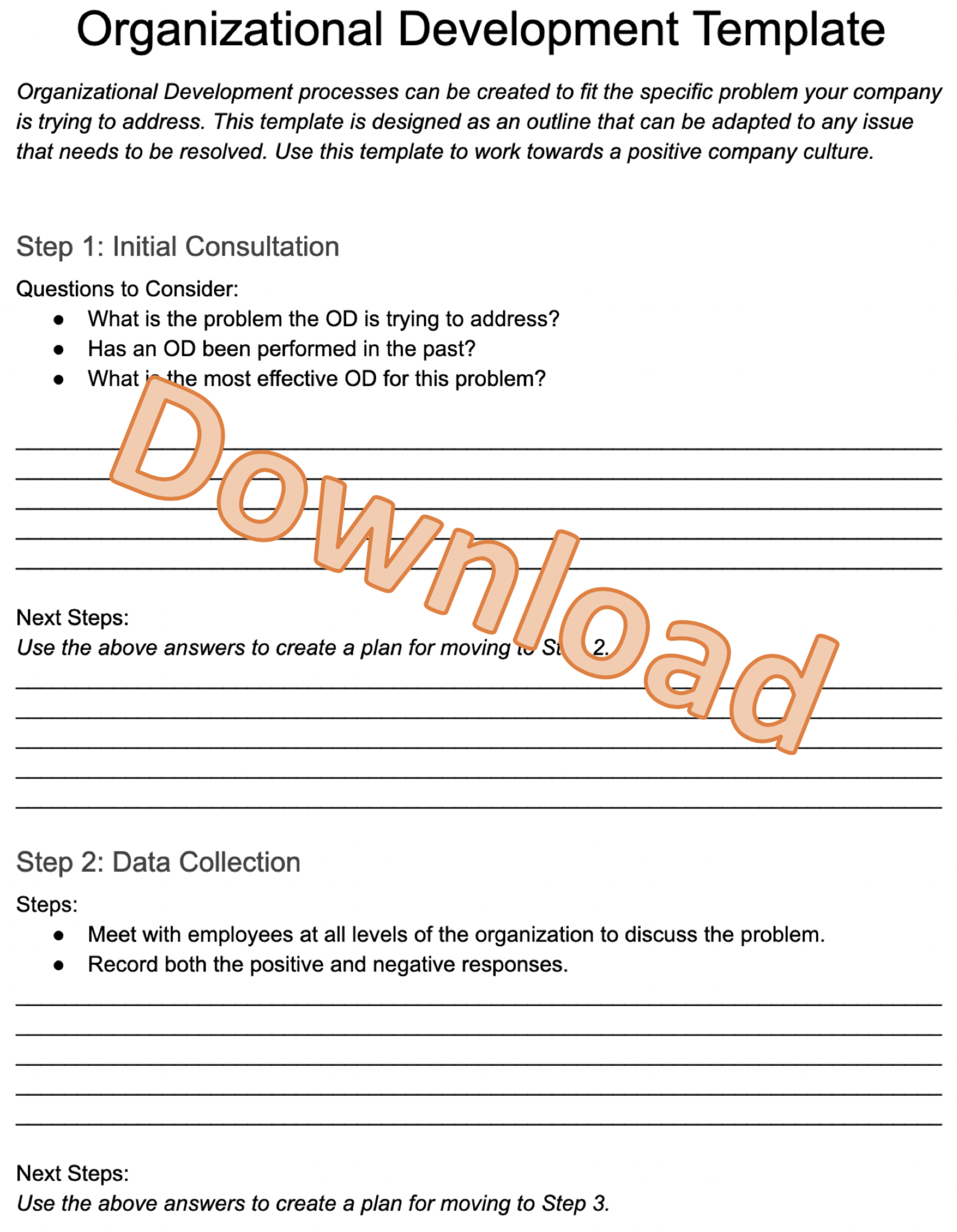 Organizational Development Template