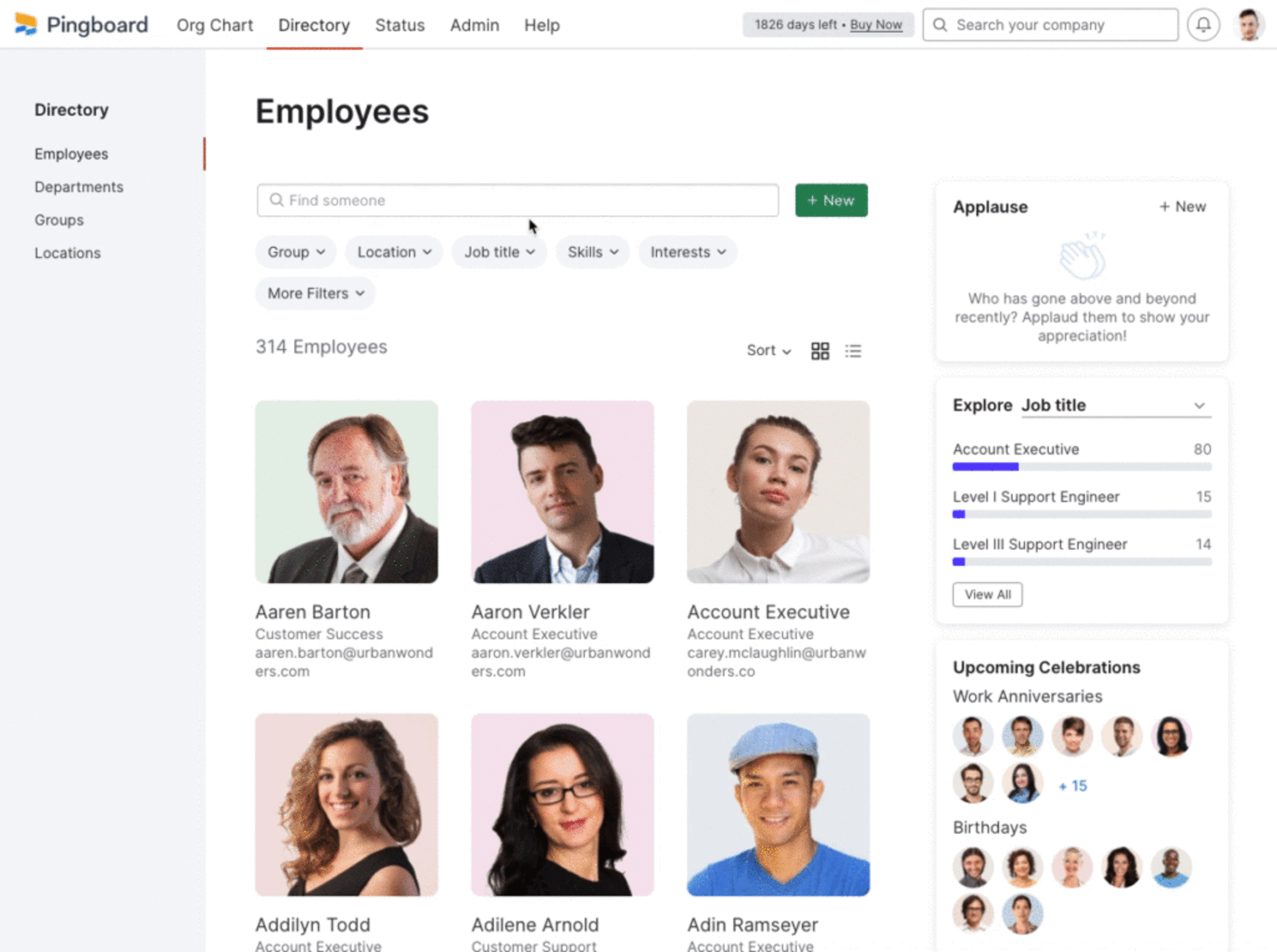 searchable employee directory