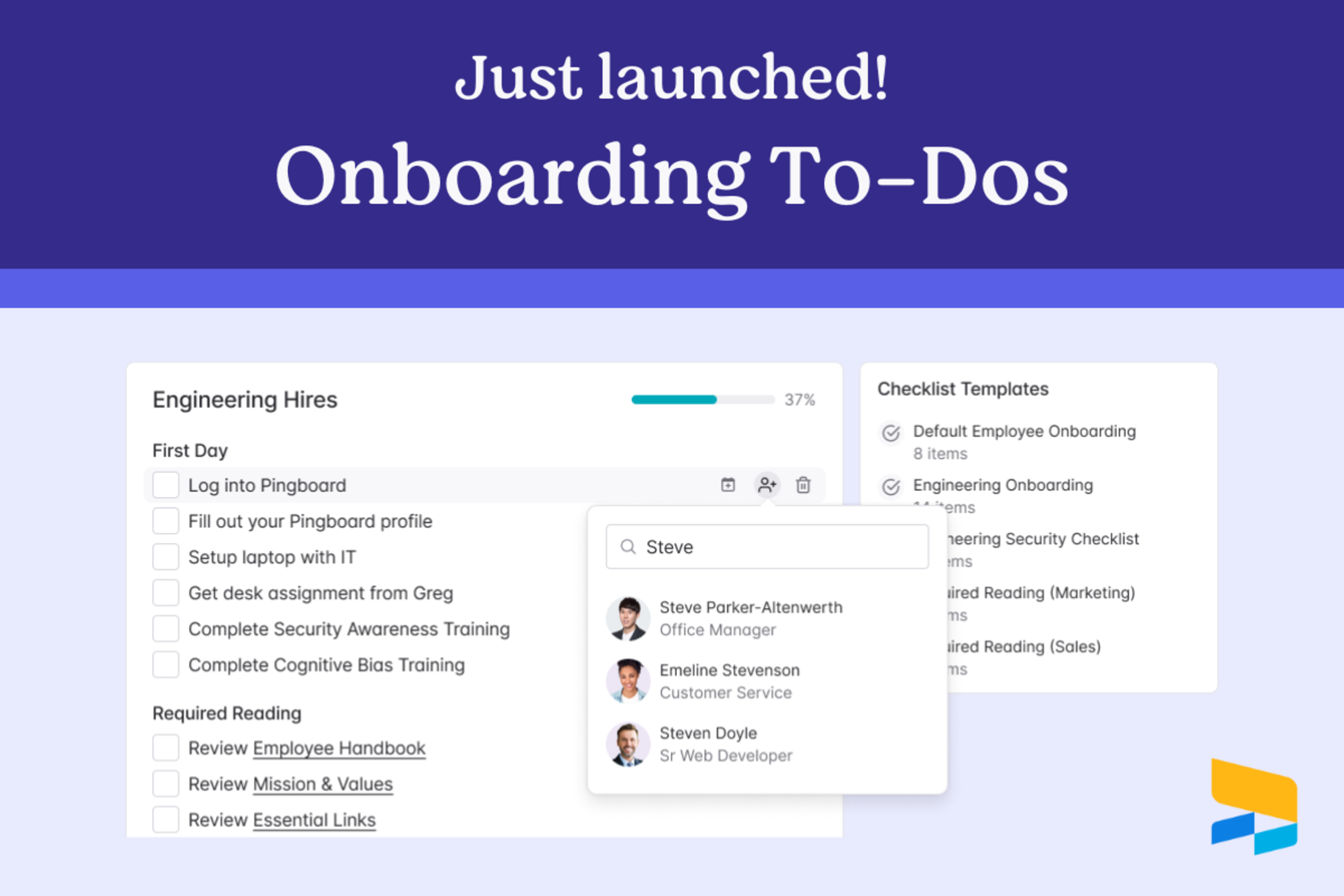 Onboarding To-Dos Feature Launch in Pingboard