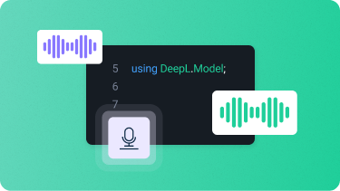 マイクを通じてAPIコードに変換された紫色の音声波が、緑色の音声波へと変換されています。