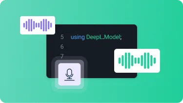 Les ondes vocales violettes sont converties, via un microphone et un code API, en ondes vocales vertes.