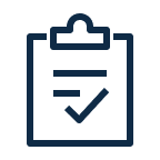 An icon depicting a clipboard and checked off to-do that highlights post customer interaction being automated by the DeepL Agent.