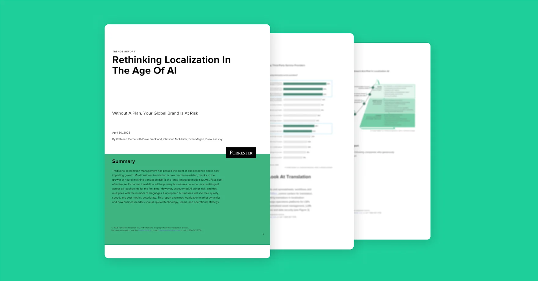 Image of front cover of Forrester Localization report and inserts