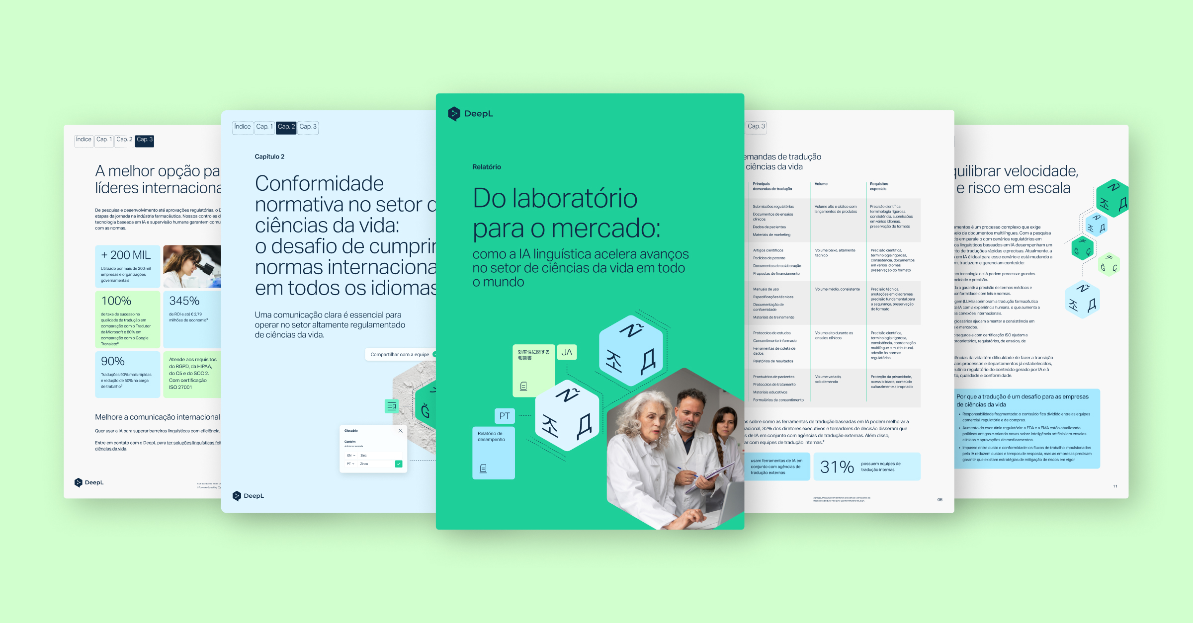 Três profissionais trabalhando em um ambiente de laboratório