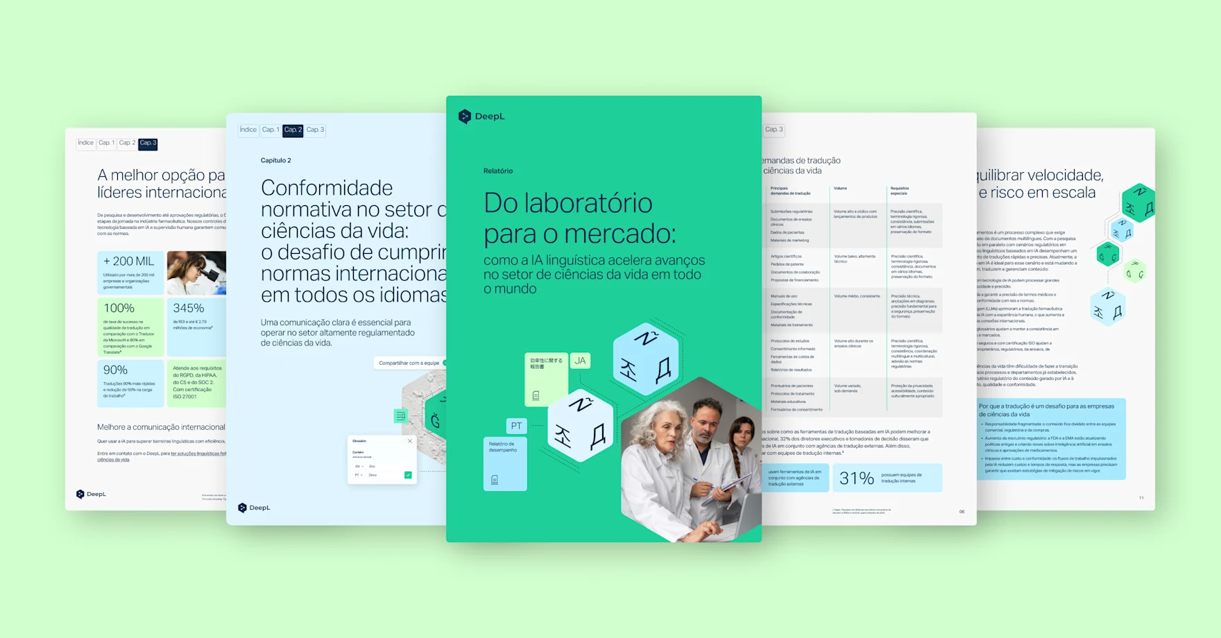 Três profissionais trabalhando em um ambiente de laboratório