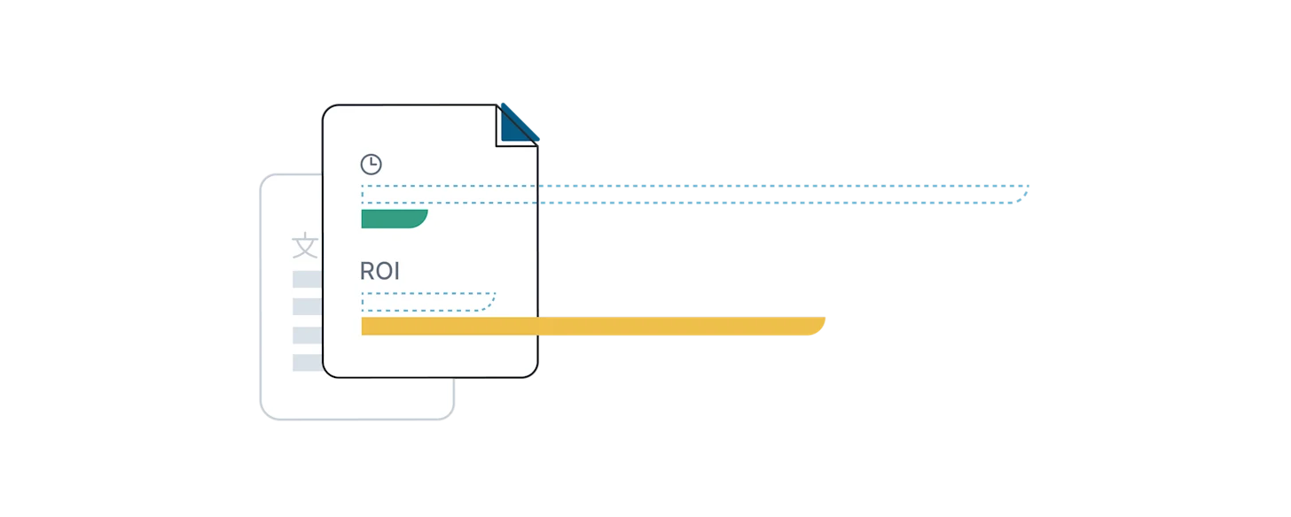 Illustration showing DeepL's Total Economic Impact study from Forrester Consulting with ROI