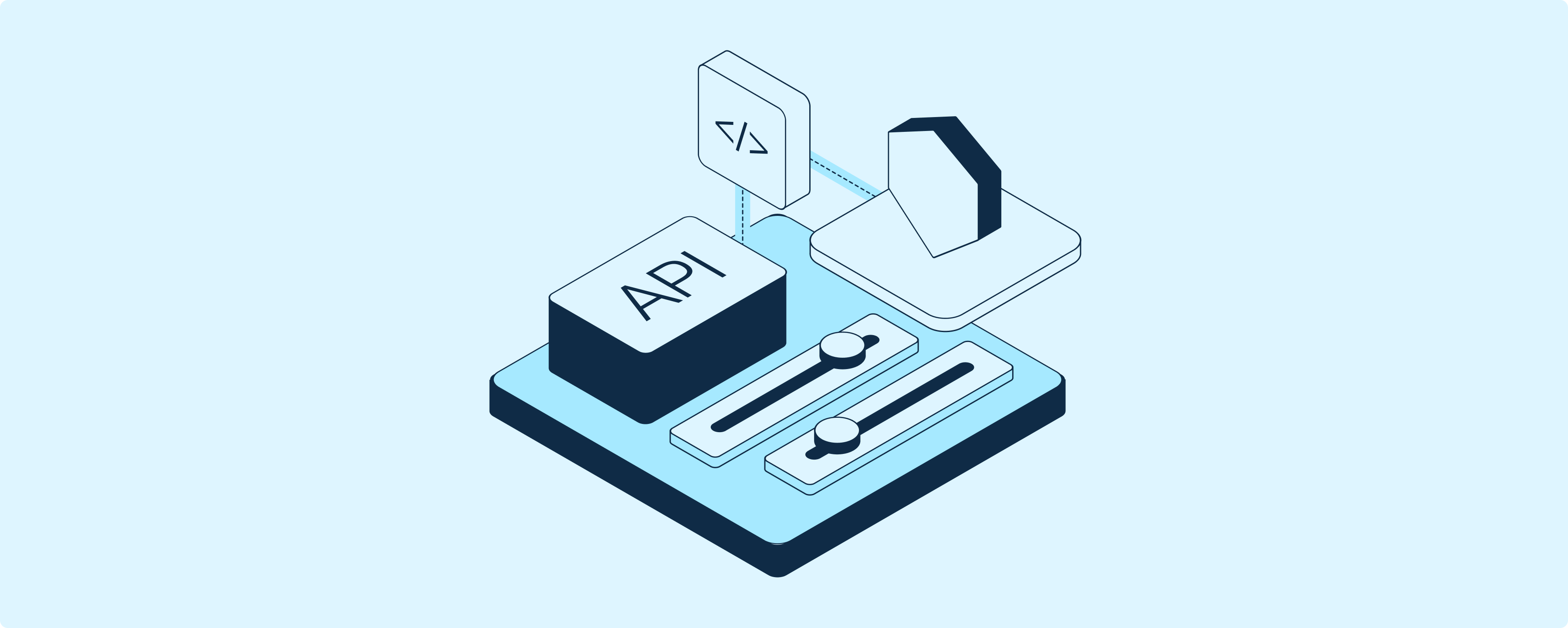 Illustrazione che mostra l’API con l’icona di sicurezza