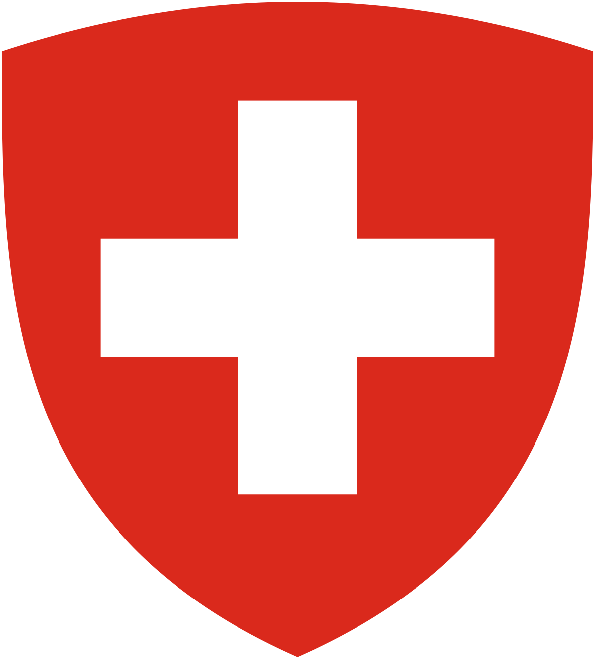 Roter Schild mit weißem Kreuz