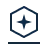 Hexagon icon with a four-pointed star in the middle and a line underneath.