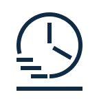 A clock icon showing swift resolution of complex customer inquiries by using automated workflows with the DeepL Agent.