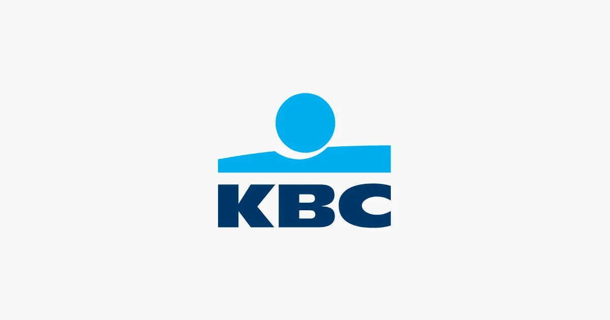 KBC customer logo with a stylised person's head and shoulders and the letters KBC.