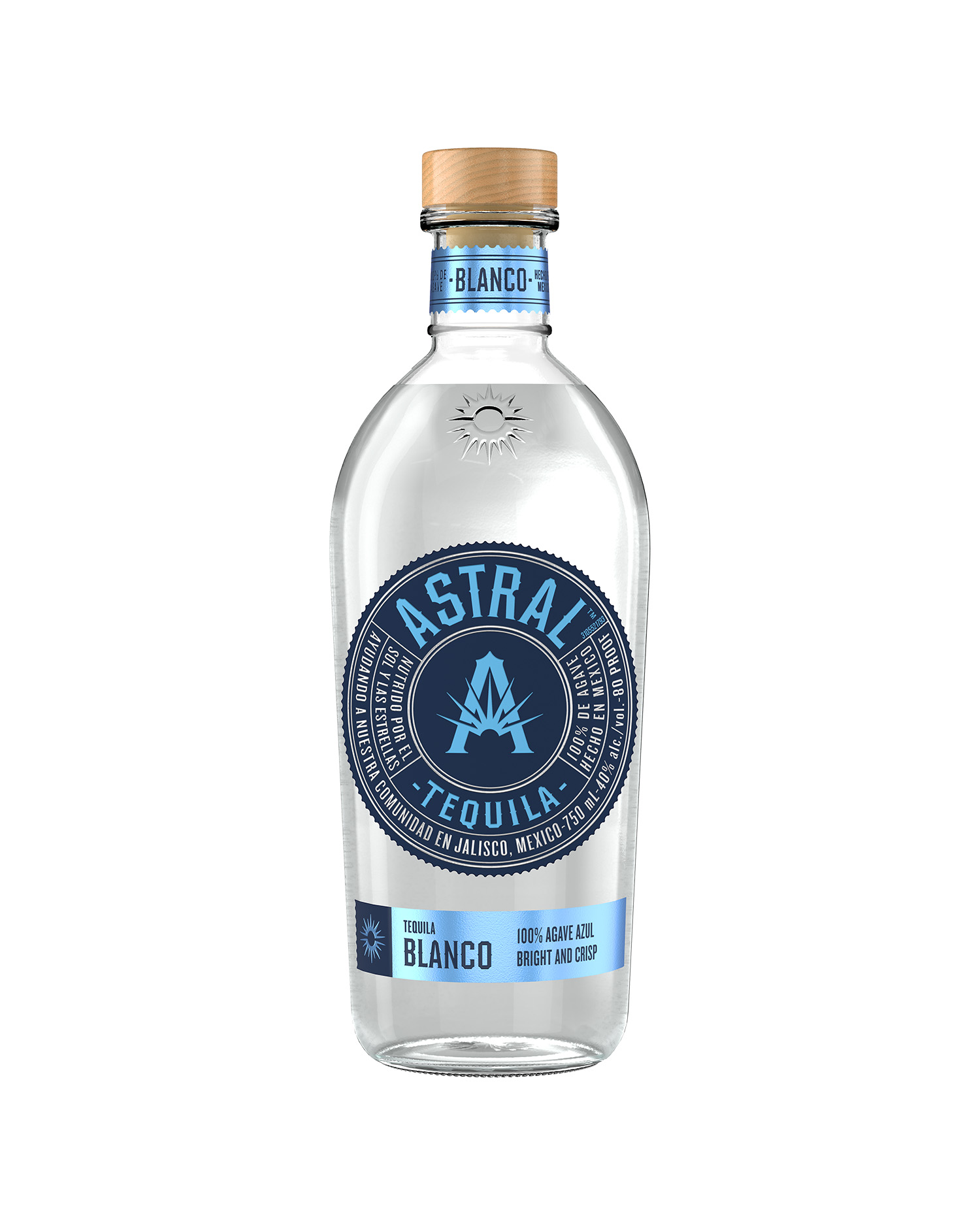 A bottle of Astral Tequila Blanco