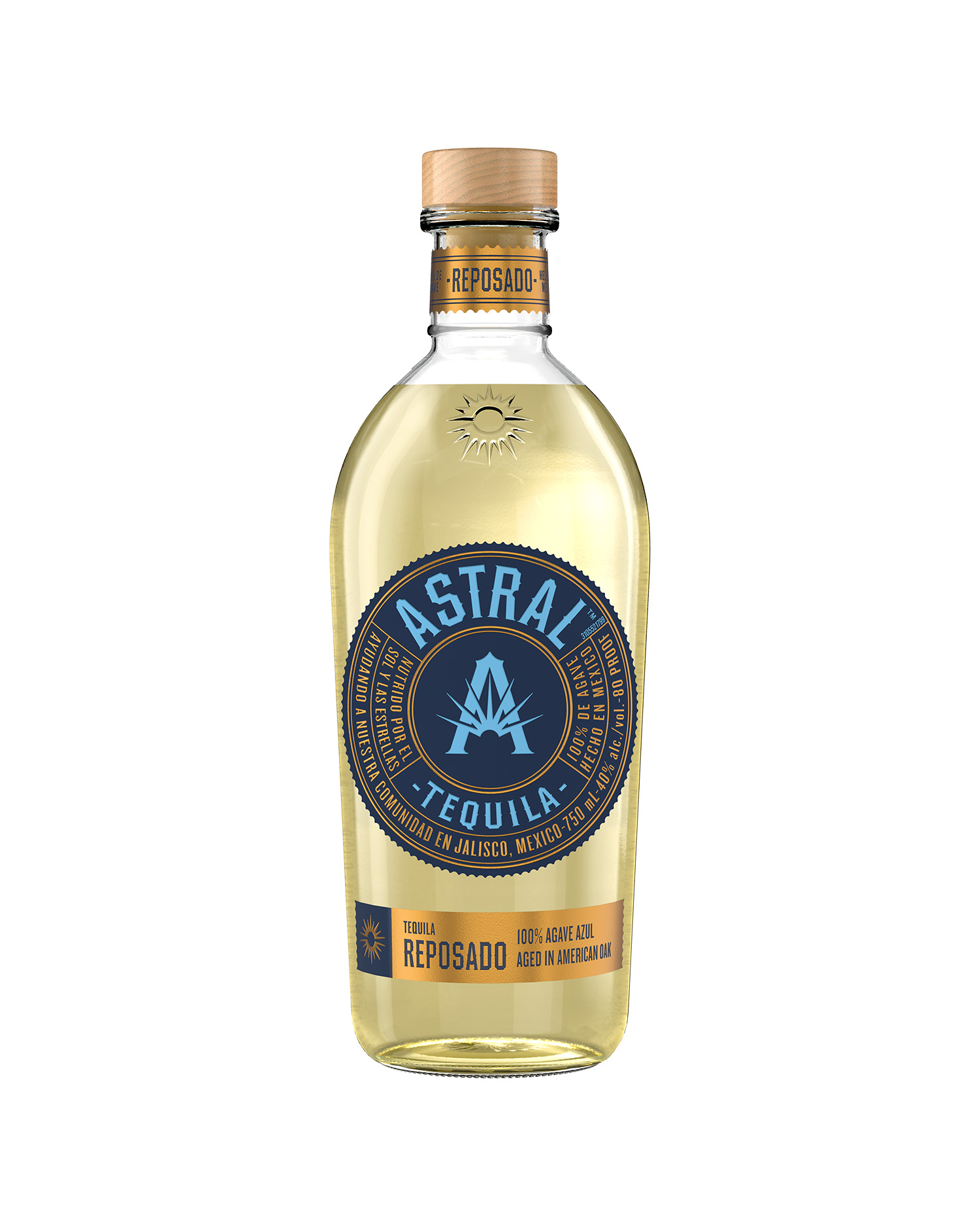 A bottle of Astral Tequila Reposado