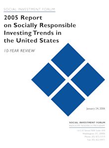 Pages from 2005 Report on Socially Responsible Investing Trends in the United States, 10-year review