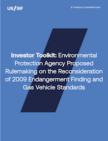 Investor Toolkit EPA Endangerment