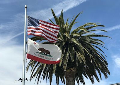 California and US Flag