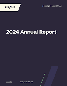US SIF Annual Report 2024 cover