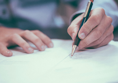 Person signing a document