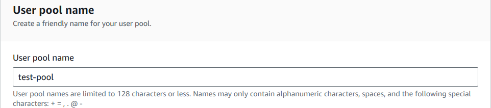 Blog Cognito IoT - User pool name image