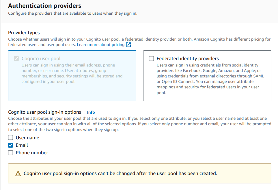 Blog Cognito IoT - Start user pool creation image