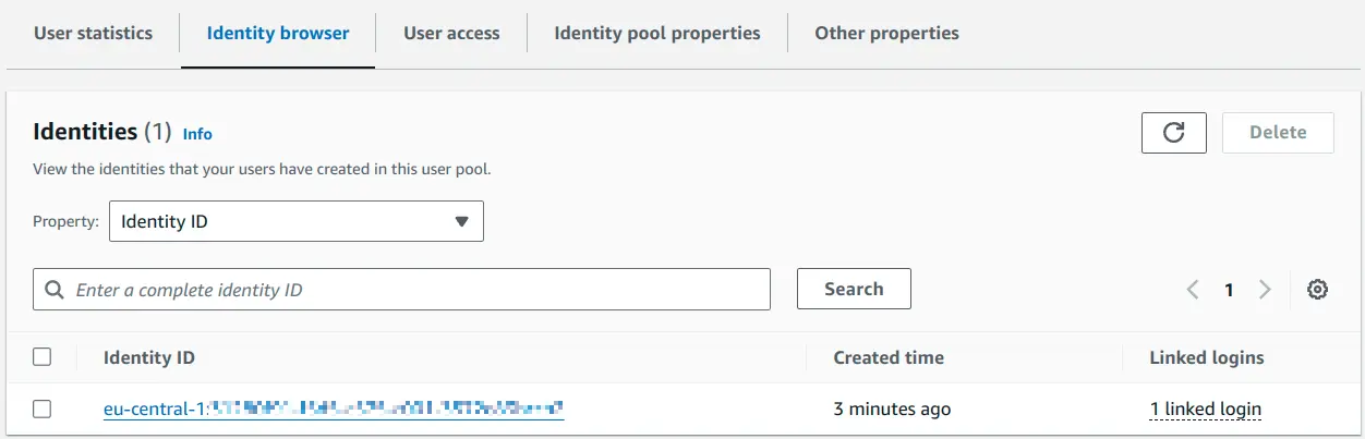 Blog Cognito IoT - Identity created image