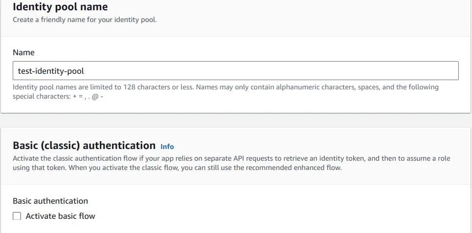 Blog Cognito IoT - Identity Pool name image