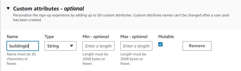 Blog Cognito IoT - Create custom user pool attributes image