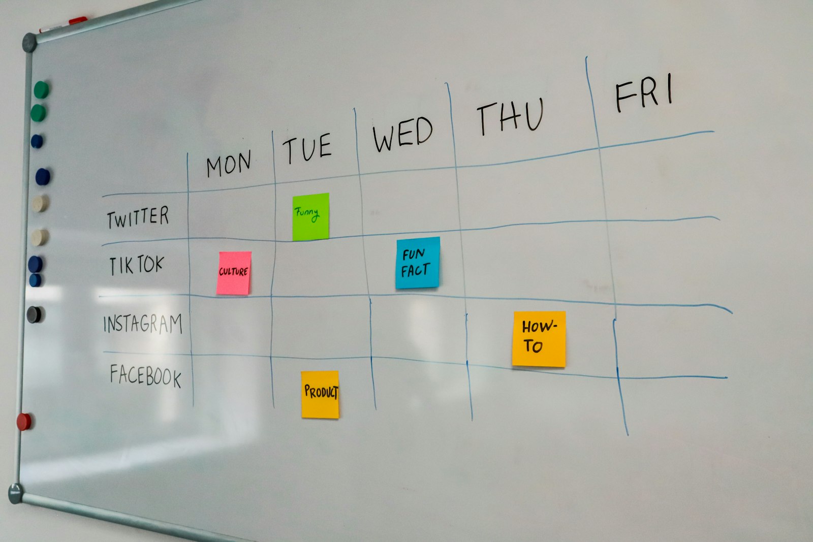Digital content calendar showing scheduled blog posts and publishing timeline as blog traffic loss solution strategy