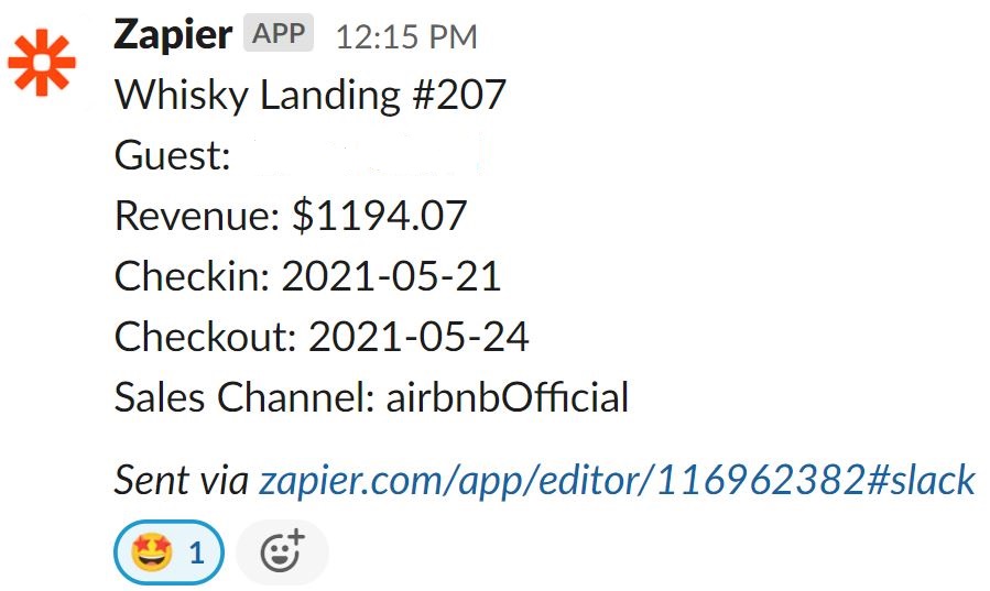 Hostaway > Zapier > Slack