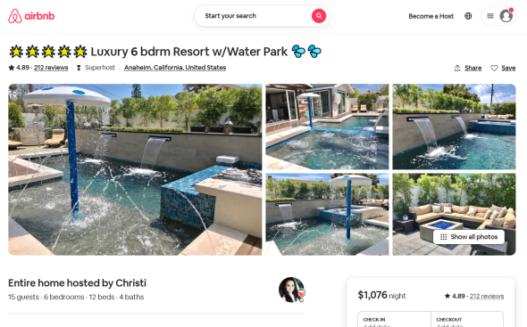 Six-Bedroom Resort with Water Park, Anaheim