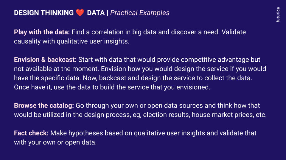 Design thinking loves data