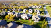 A miniaturized overview of a suburban neighborhood