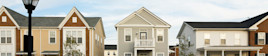 Different shaped House tops along a suburban street
