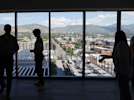 Brokers look over view as they tour the Worthington Residences when grand opening was announced back in June. 