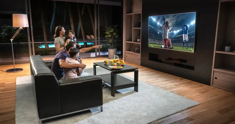 Family watch football