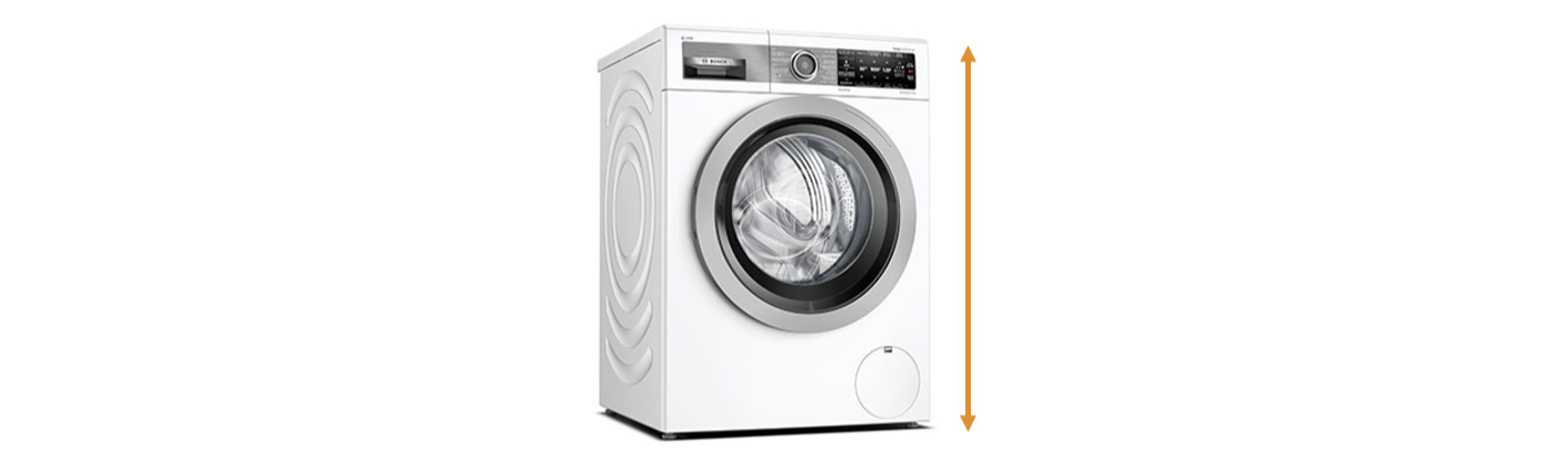 De hoogte van een wasmachine