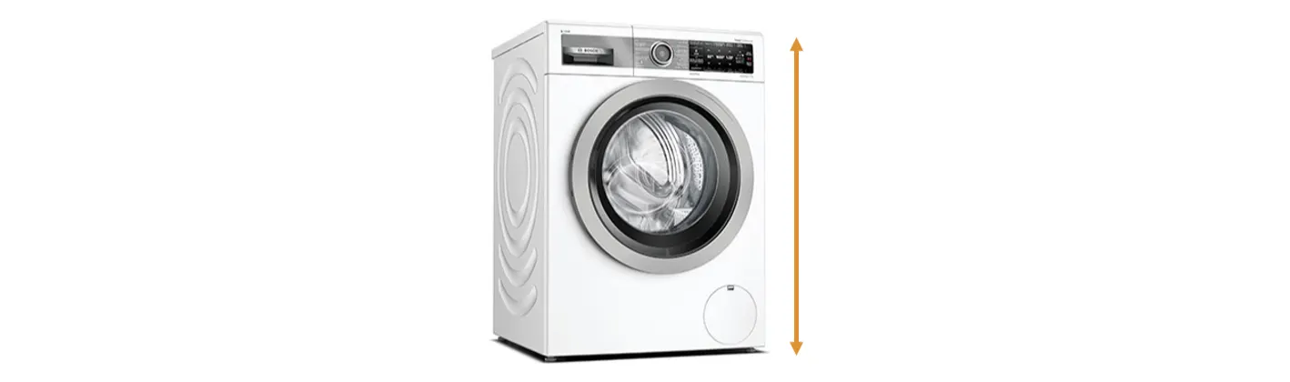 De hoogte van een wasmachine