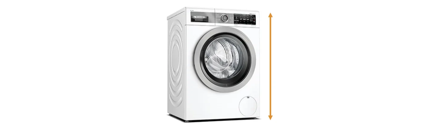 De hoogte van een wasmachine