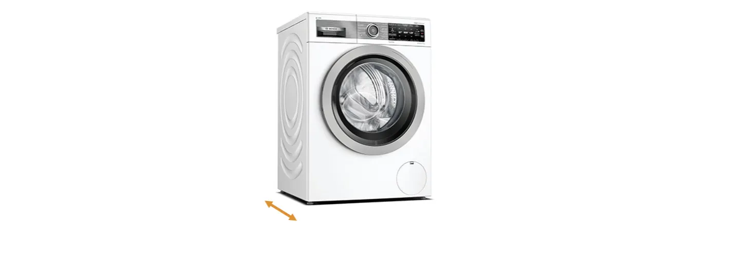 De diepte van een wasmachine