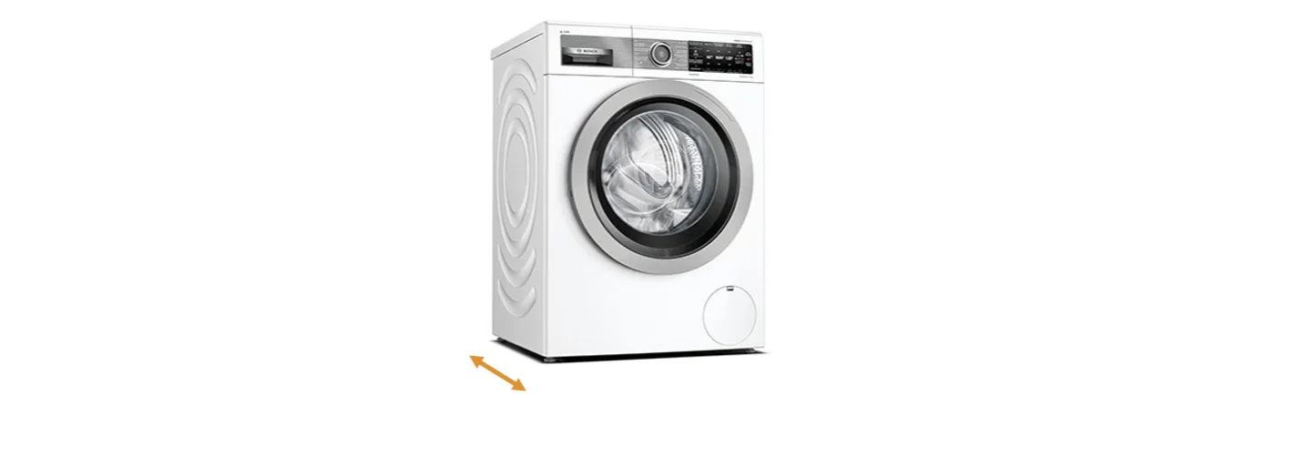 De diepte van een wasmachine