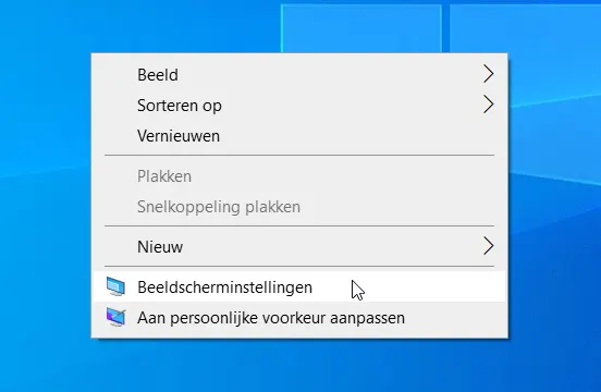 Beeldscherm instellingen Windows