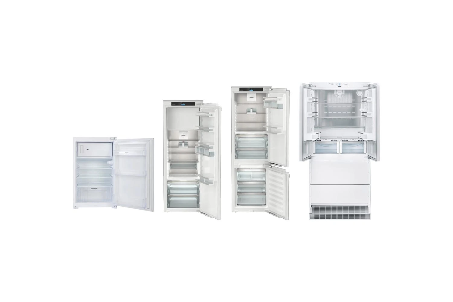 Comparaison entre différents modèles de frigos encastrables Liebherr.