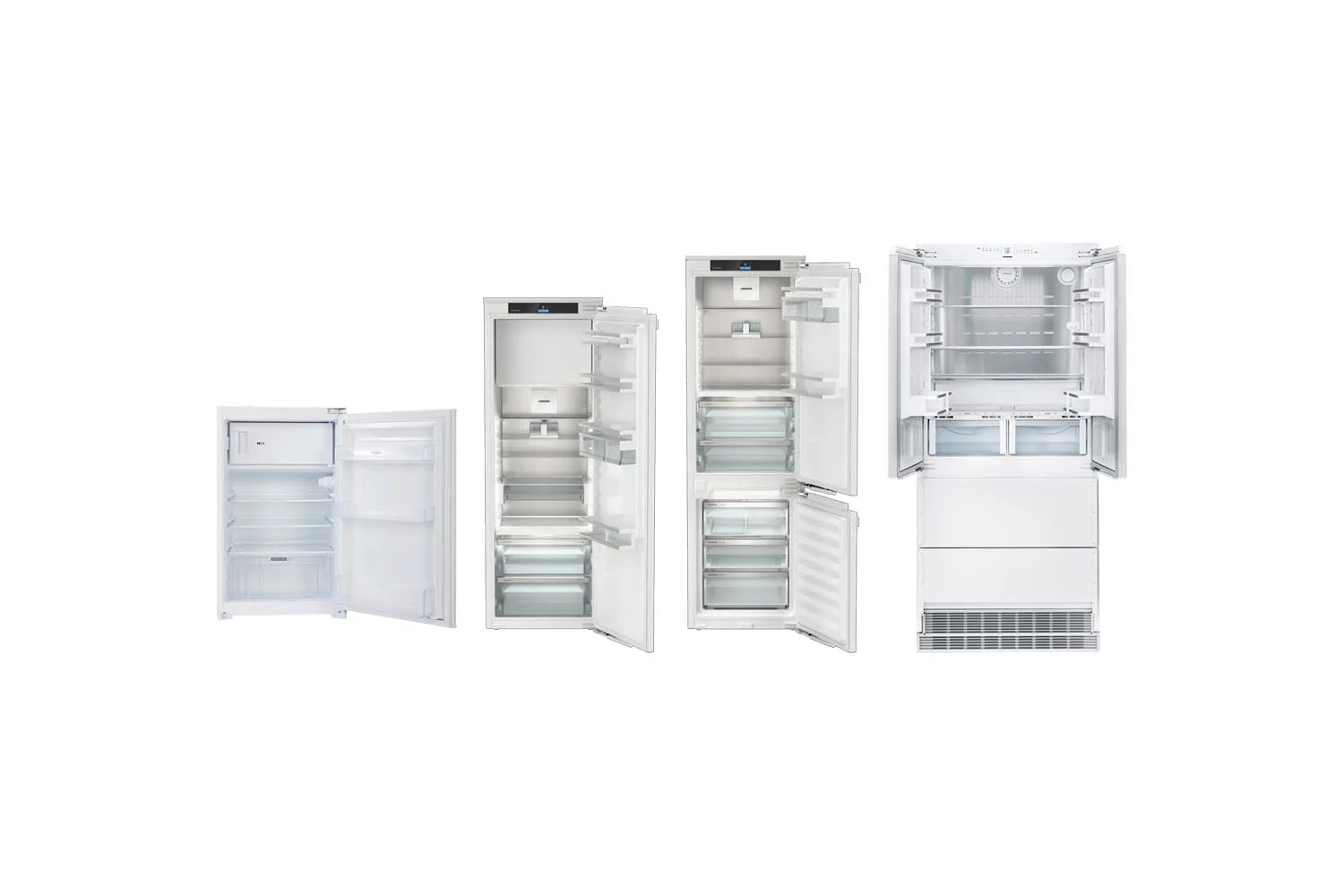 Comparaison entre différents modèles de frigos encastrables Liebherr.