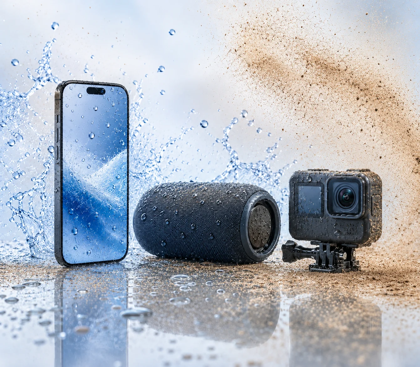 smartphone in water